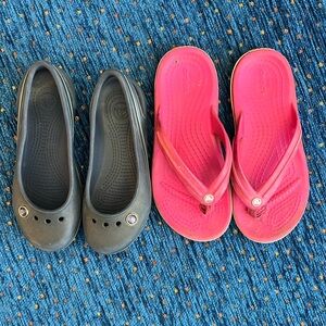 Croc bundle, little kids size 12, flats and flip flops, ready for summer